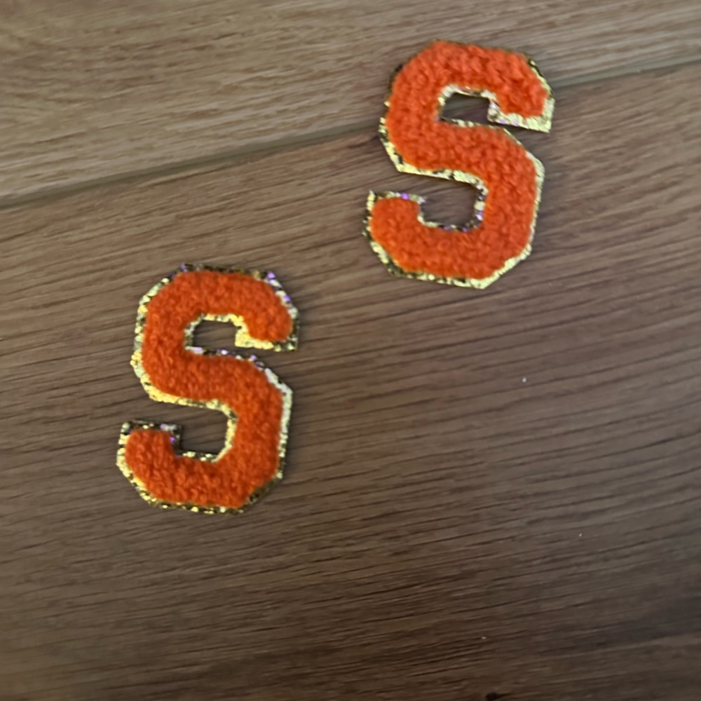 Orange and Gold Letter S Patches